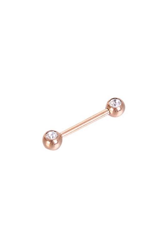 A & ONE Arany színű fényes felületű gömb alakú piercing cirkónia kővel
