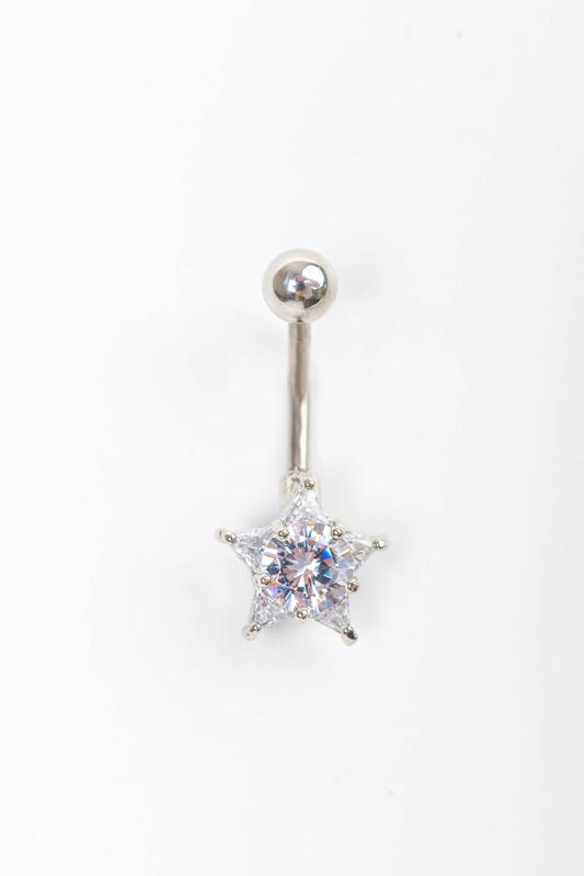 A & ONE Ezüst Színű Csillag Alakú Női Piercing