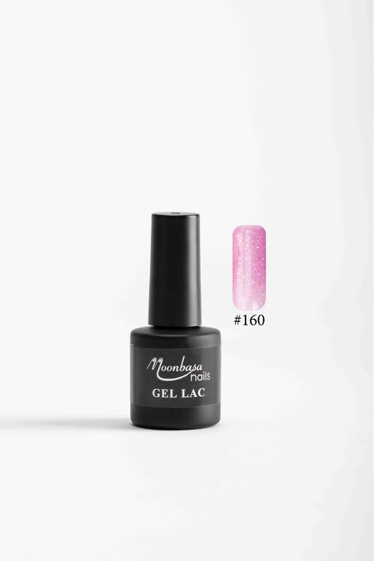 Moonbasa 6ML gél lakk #160 Enyhén csillámos világosrózsaszín