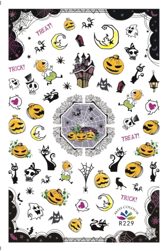 Moonbasa Akril Hatású Halloweeni Körömmatrica -- Halloweeni Éjszaka