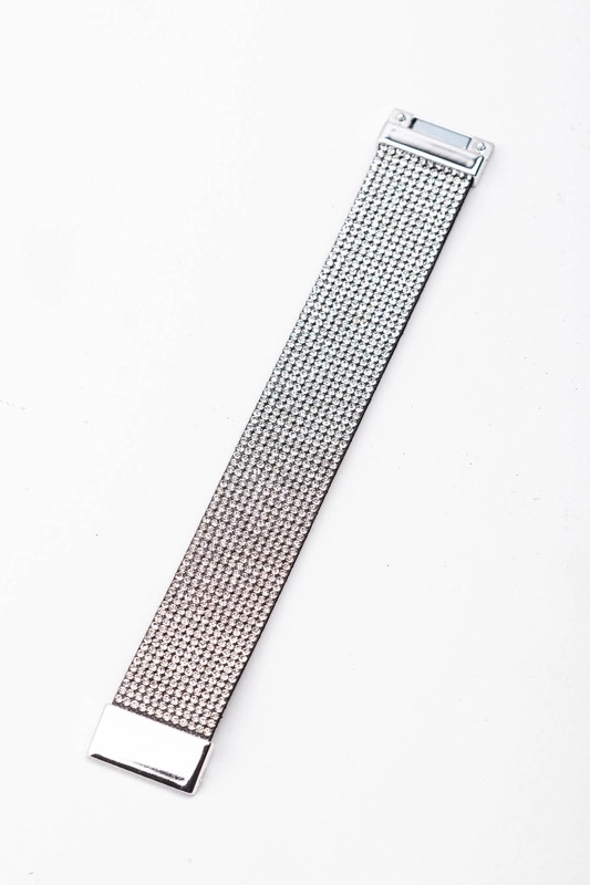 A & ONE Fekete Alapon Fehér Strasszköves Női Karpánt, 2,5 cm