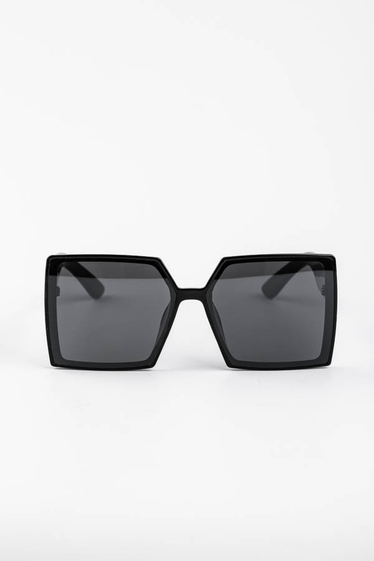 A & ONE Fekete Nagy Méretű Szögletes Műanyag Keretes Napszemüveg