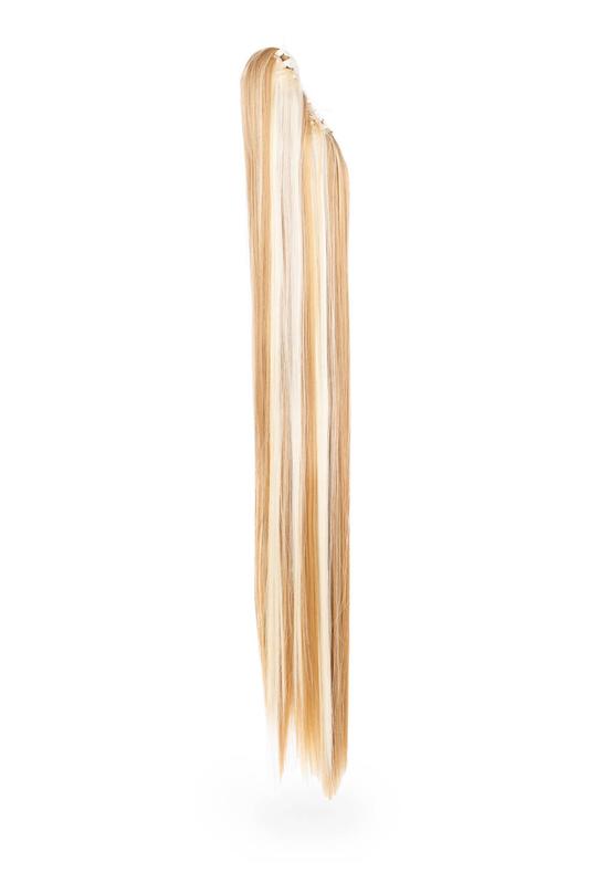 A &amp; ONE Mézszőke/Szőke Csíkos Csatos Egyenes Póthaj Copfhoz 70 cm