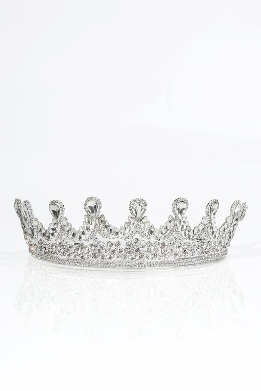 Esküvői és Alkalmi Tiara Csillogó Strasszkövekkel