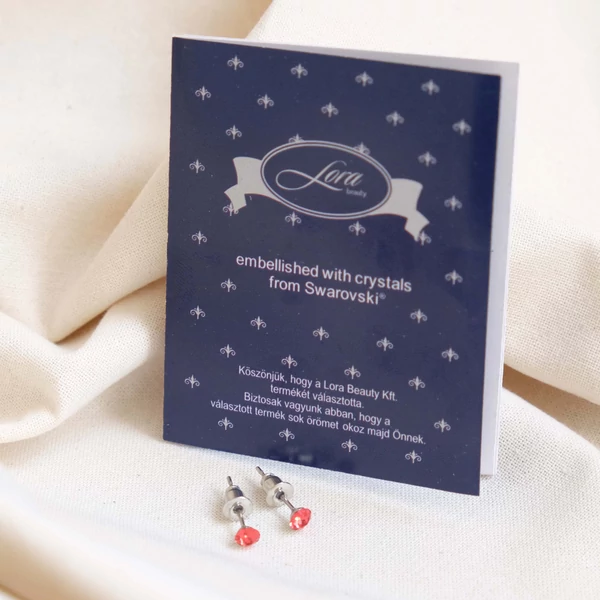 A & ONE Piros swarovski® köves női fülbevaló