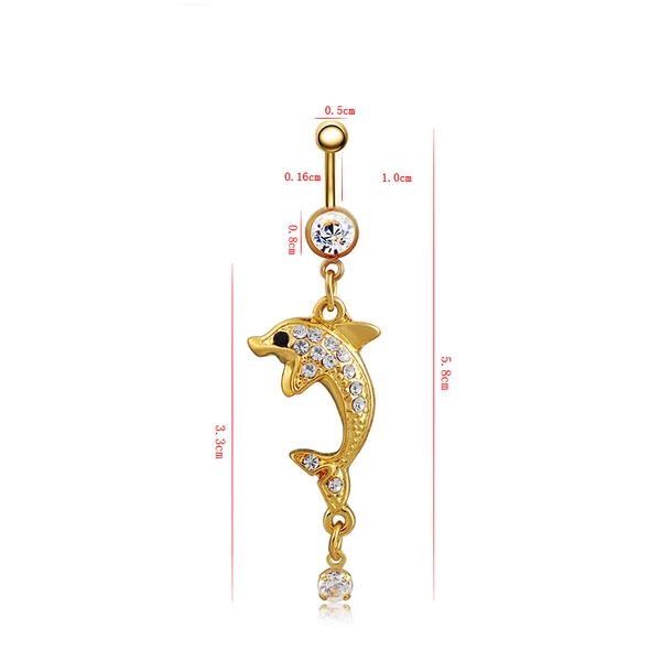 A & ONE Ezüst Színű Delfines Orvosi Acélból Készült Piercing