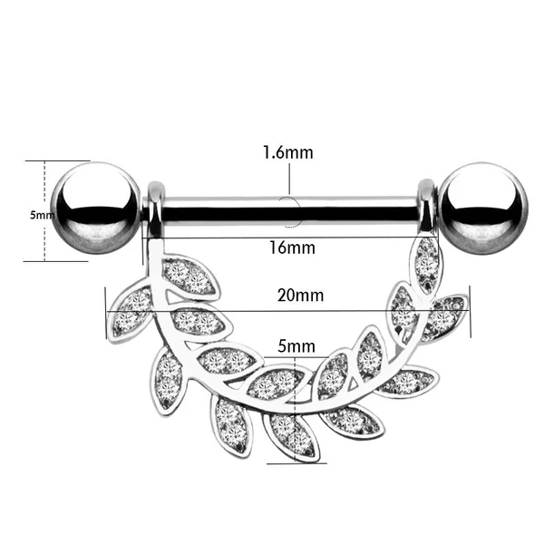 A & ONE Ezüst Színű Orvosi Acélból Készült Piercing
