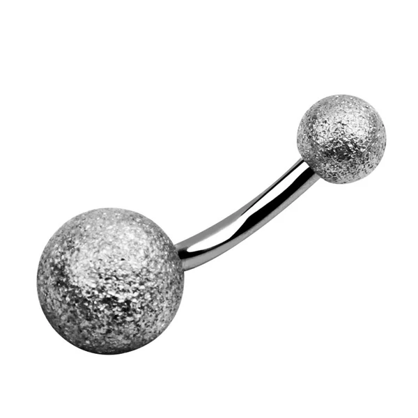 A & ONE Ezüst Színű Csillogó Orvosi Acélból Készült Köldök Piercing