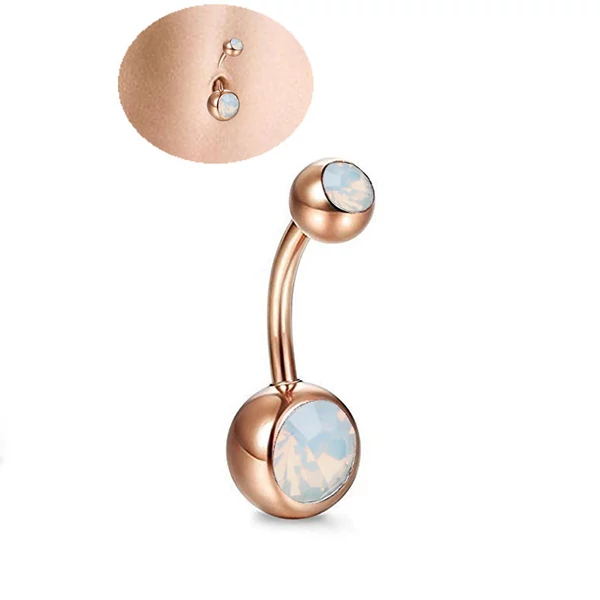 A & ONE Arany Színű Strasszköves Orvosi Acélból Készült Köldök Piercing
