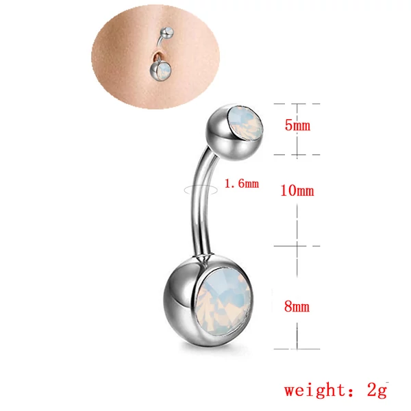 A & ONE Arany Színű Strasszköves Orvosi Acélból Készült Köldök Piercing
