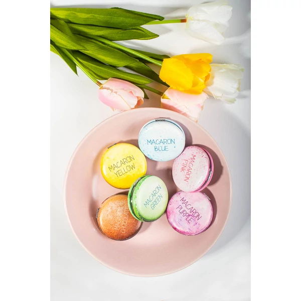 Macaron mintás kis smink tükör (lila)