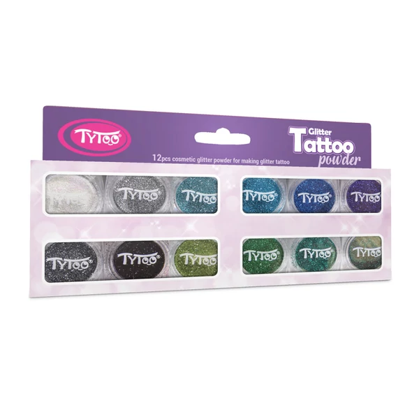 Tytoo Legszebb Hideg Színek Válogatása Csillámpor Szett 12 x 2,5 ml