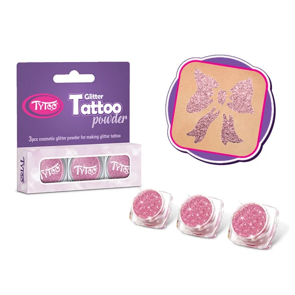 Tytoo Babarózsaszín Csillámpor Szett  3 x 2,5 ml