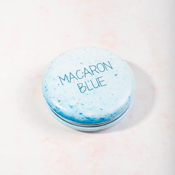 Macaron mintás kis smink tükör (kék)