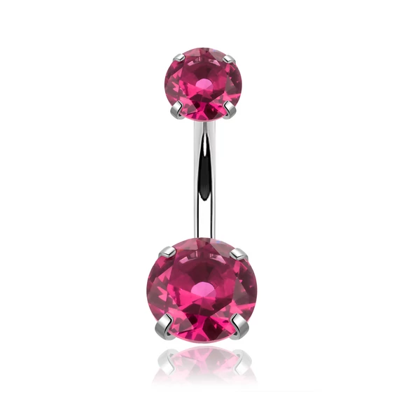 A & ONE A & ONE Rózsaszín cirkónia kővel díszített piercing