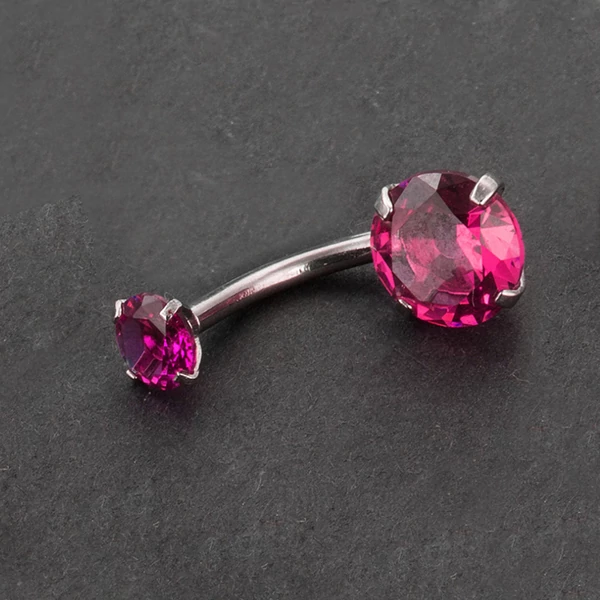 A & ONE A & ONE Rózsaszín cirkónia kővel díszített piercing