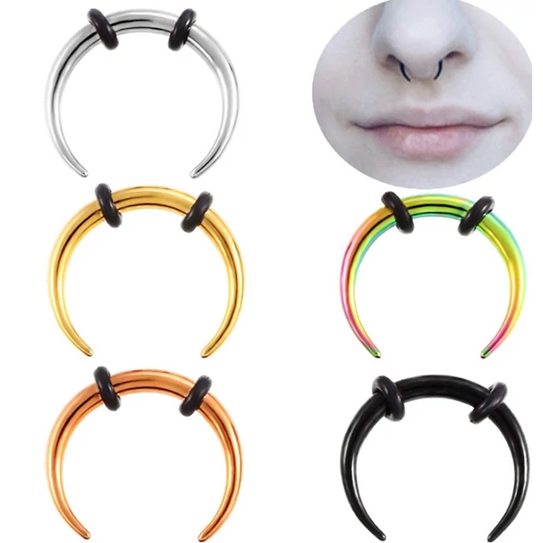 A & ONE Ezüst Színű Rozsdamentes Acél Septum Piercing