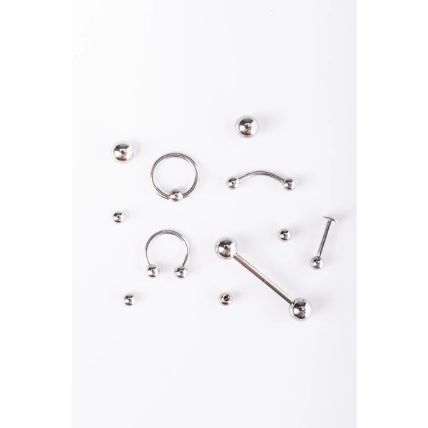 A & ONE Ezüst Színű Piercing Szett