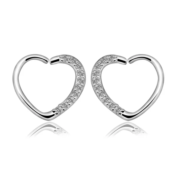 A & ONE Ezüst Színű Szív Alakú Cirkonia Köves Hamis Piercing