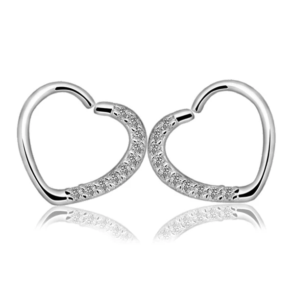 A & ONE Ezüst Színű Szív Alakú Cirkonia Köves Hamis Piercing