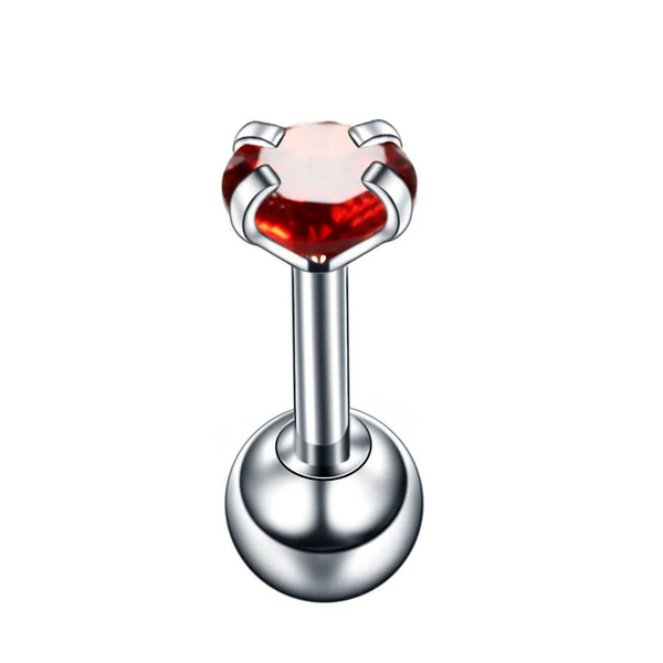 A & ONE Bordó cirkóia köves apró fülbevaló / piercing