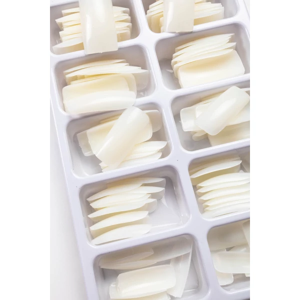 Kocka Alakú Fehér Műköröm Tip Box