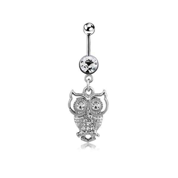 A & ONE Ezüst Színű Bagoly Formájú  Köldök Piercing