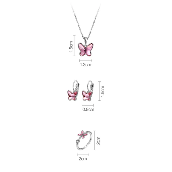 A & ONE Ezüst Színű Antiallergén Pillangó Alakú Gyűrű Swarovski®  Kristállyal