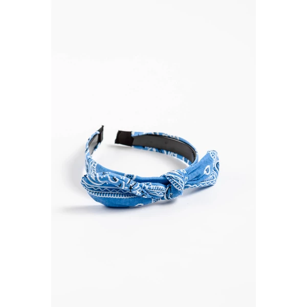 A & ONE Világoskék Bandana Mintás Hajpánt Masnival