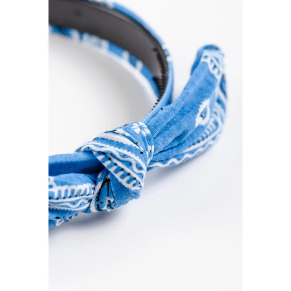 A & ONE Világoskék Bandana Mintás Hajpánt Masnival