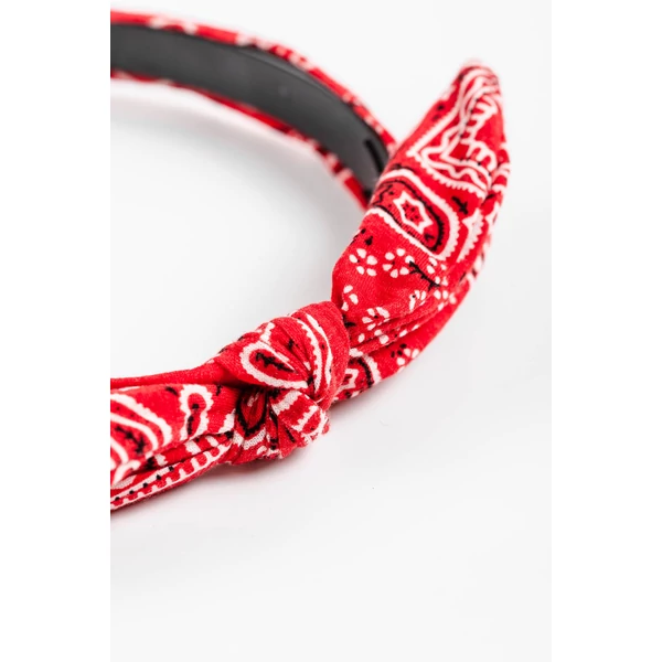 A & ONE Piros Bandana Mintás Hajpánt Masnival