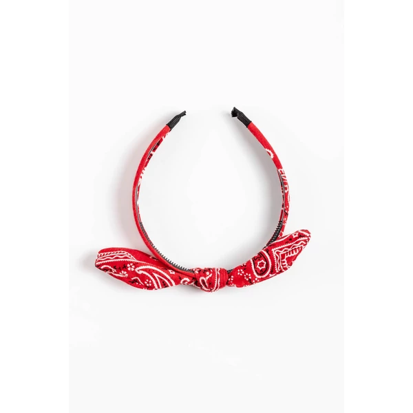 A & ONE Piros Bandana Mintás Hajpánt Masnival