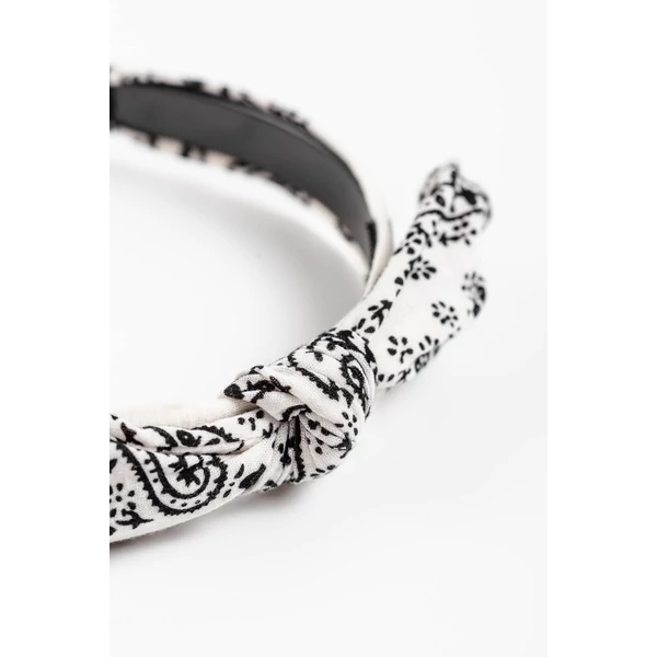 A & ONE Fehér Bandana Mintás Hajpánt Masnival