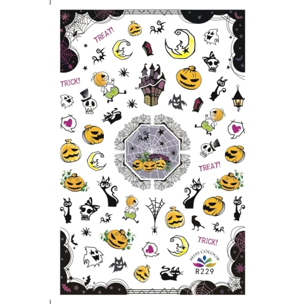 Moonbasa Akril Hatású Halloweeni Körömmatrica -- Halloweeni Éjszaka