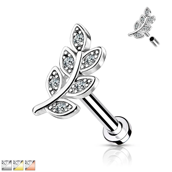 A & ONE 14 Karátos Arannyal Bevont Ezüst Színű Levél Formájú Piercing