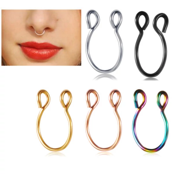 A & ONE Arany Színű Orvosi Fémből készült ál orr piercing