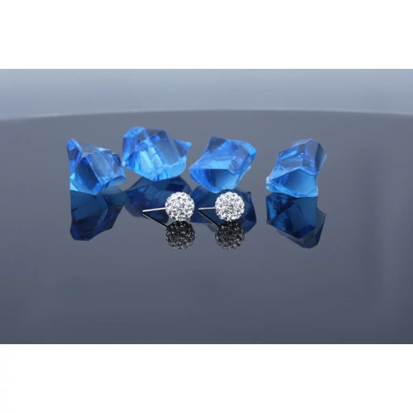 A & ONE Ezüst Gömb Fülbevaló Swarovski® Kristályokkal Díszítve