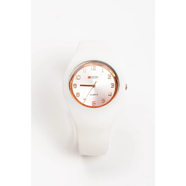 A&ONE Fehér Színű Csiszolt Számlapos Szilikon Karóra