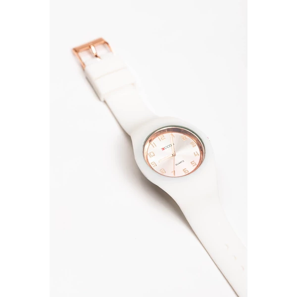 A&ONE Fehér Színű Csiszolt Számlapos Szilikon Karóra