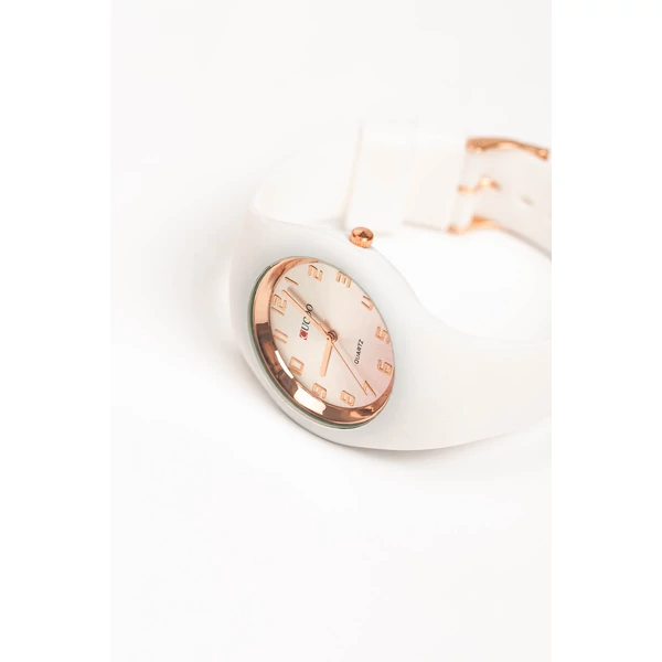 A&ONE Fehér Színű Csiszolt Számlapos Szilikon Karóra