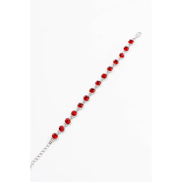 A & ONE Piros Swarovski® Köves Nikkelmentes Fémből Készült Női Karkötő