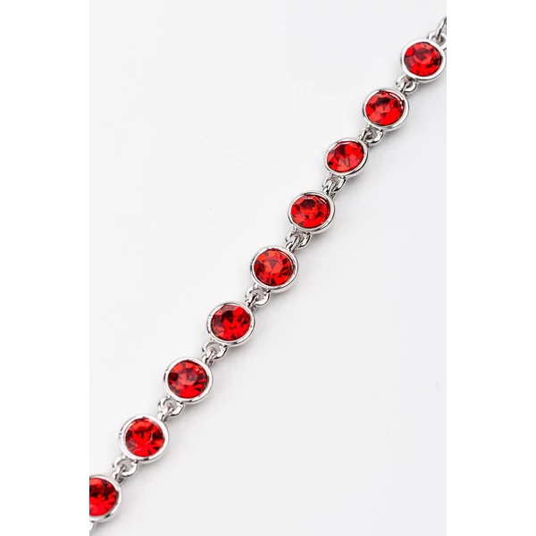 A & ONE Piros Swarovski® Köves Nikkelmentes Fémből Készült Női Karkötő És Fülbevaló Szett