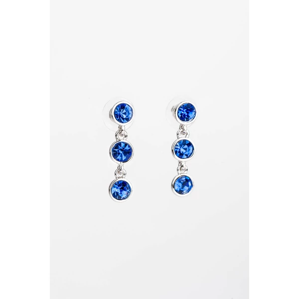 A & ONE Kék Swarovski® Köves Nikkelmentes Fémből Készült Női Lógós Fülbevaló