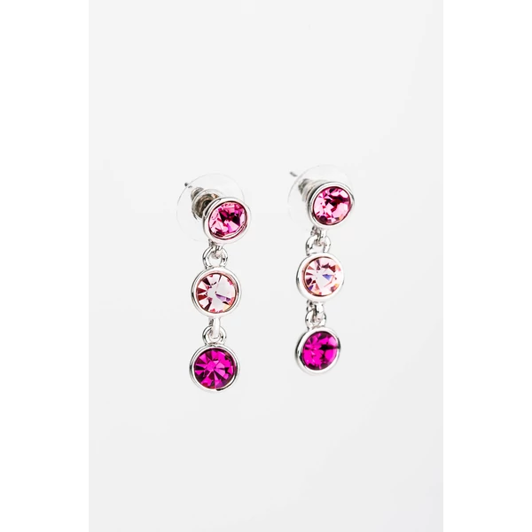 A & ONE Rózsaszín Swarovski® Köves Nikkelmentes Fémből Készült Női Lógós Fülbevaló