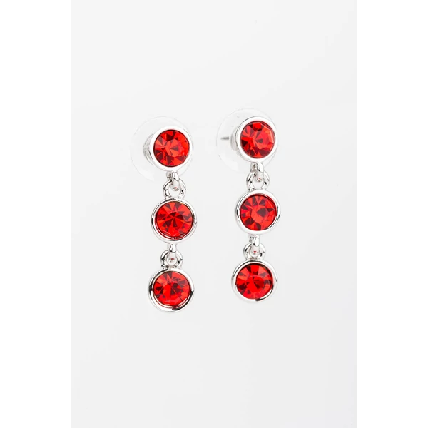 A & ONE Piros Swarovski® Köves Nikkelmentes Fémből Készült Női Lógós Fülbevaló