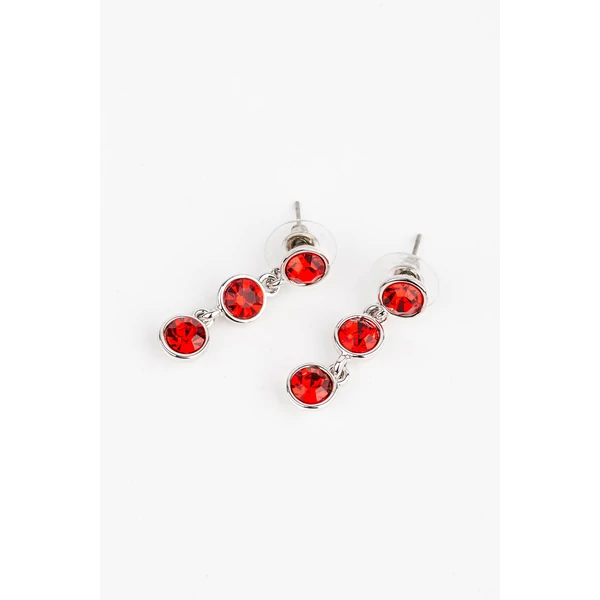 A & ONE Piros Swarovski® Köves Nikkelmentes Fémből Készült Női Lógós Fülbevaló