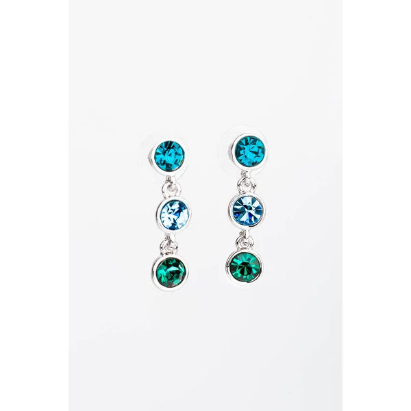 A & ONE Zöld Swarovski® Köves Nikkelmentes Fémből Készült Női Lógós Fülbevaló