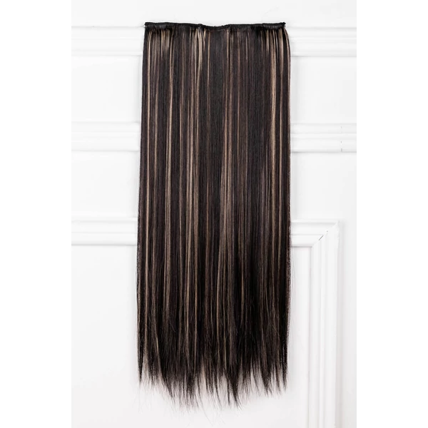 A & ONE Sötétbarna-Szőke Melíros Egyenes Csatos Póthaj 60 cm