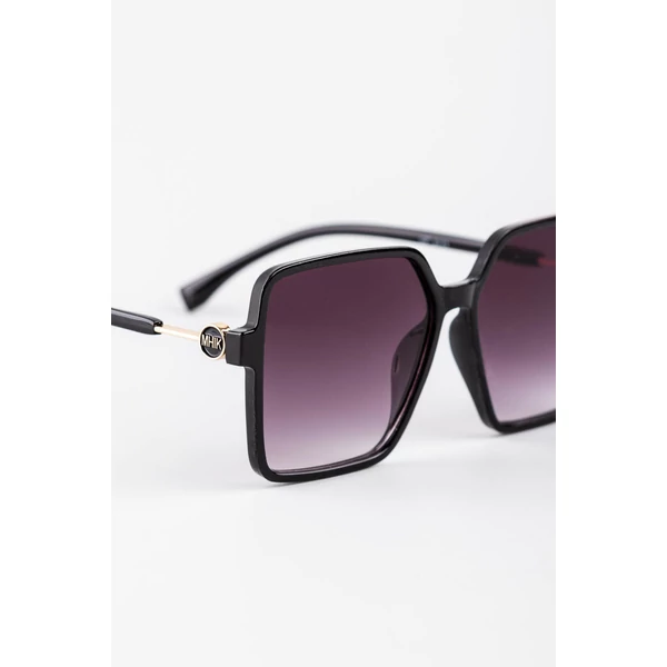 A & ONE Fekete Nagy Méretű Szögletes Napszemüveg