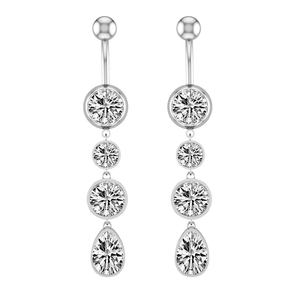 A & ONE Ezüst Színű Rozsdamentes Acél Lógós Köldök Piercing